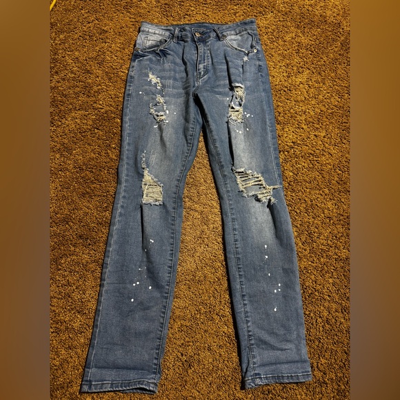 Trendy Distressed Women's Boyfriend Jeans medium - Picture 2 of 7